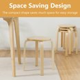 thumbnail image 3 of Gymax Set of 4 18'' Stacking Stool Round Dining Chair Backless Wood Home Decor, 3 of 10