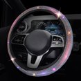 thumbnail image 3 of New Leather Steering Wheel Cover With Bling Bling Rhinestones Universal Fit 15 Inch Car Wheel Protector For Women Girls Purple, 3 of 6