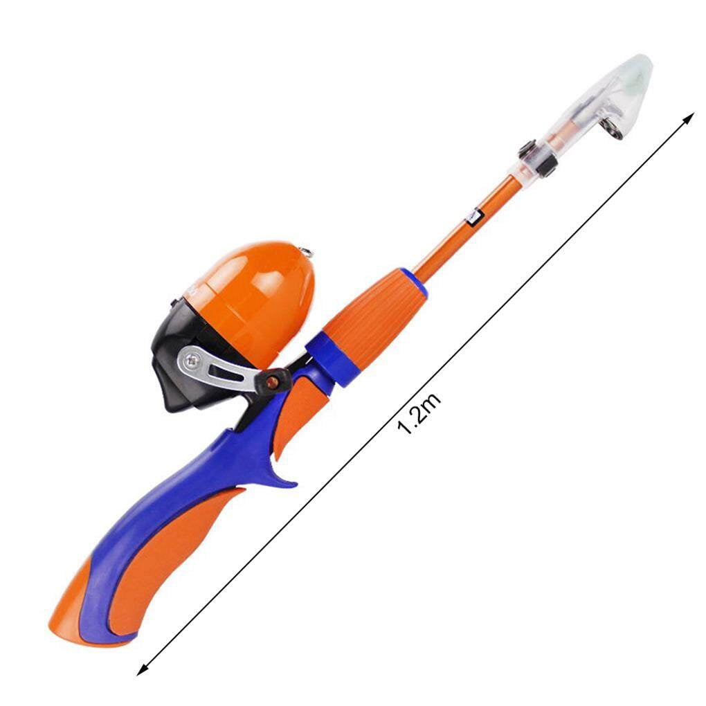mmirethe 1.2m/ 1.4m Ice Fishing Rod Closed Face Spinning Fishing Reel Fishing Tackle Set Telescopic Rod for Outdoor