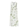 thumbnail image 4 of EGNMCR Robes de Fête pour Femmes Robe d'Été pour Femmes Design Décontracté Robe Dégradée Sans Manches Col en V Longue Robe, 4 of 5