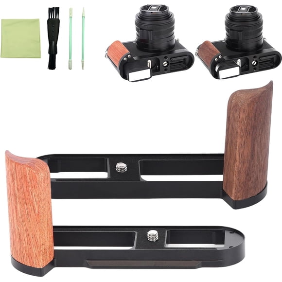 Solid Wood Metal Hand Grip L Bracket Holder for Leica Q2 Digital Camera, with Arca-Type Quick Release Plate, Tripod Mount Adapter, No Blocking to Battery Door for Travel Photography (Mix)
