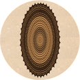 thumbnail image 1 of Ahgly Company Tapis de Zone Rond d'Intérieur Lavable à la Machine, Style Transitionnel, Blond Doré Doré, 4 Pieds Rond, 1 of 7