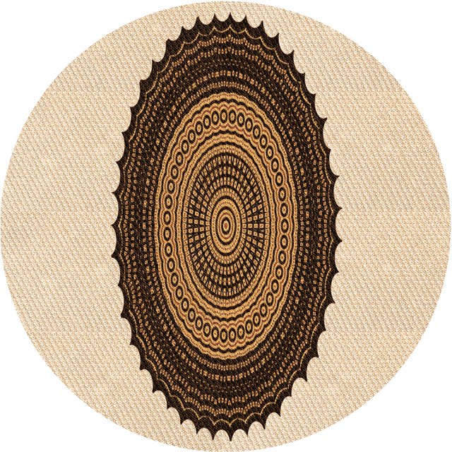 Ahgly Company Tapis de Zone Rond d'Intérieur Lavable à la Machine, Style Transitionnel, Blond Doré Doré, 4 Pieds Rond