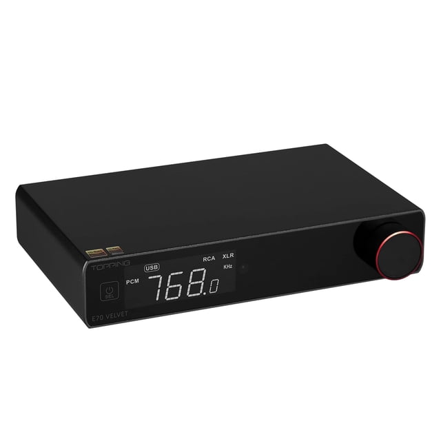 TOPPING E70 Velvet dac headphone amp,Bluetooth 5.1,AK4499EX dac chip,includes a 12V Trigger interface,USB input plug and play,Black