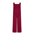 thumbnail image 5 of zanvin Ensembles 2 Pcs pour Femmes, Ensemble Décontracté 2 Pcs pour Femmes en Lin avec Short, Haut Sans Manches, Veste, Haut/chemise Sans Manches à Col Ras du Cou, 5 of 5
