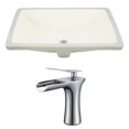 thumbnail image 1 of 18.25-in. W CUPC Rectangle Bathroom Undermount Sink Set In Biscuit - Chrome Hardware AI-22909, 1 of 8