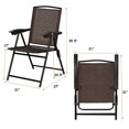 thumbnail image 2 of Costway 4PCS Folding Sling Chairs Steel Armrest Patio Garden Camping W/ Adjustable Back, 2 of 10