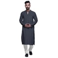 thumbnail image 2 of Atasi Indian Long Kurta For Boys Solid Fashion For Men Cotton Satin Summer Wear, 2 of 7