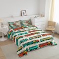 thumbnail image 3 of Erosebridal Cartoon Train Bedding Sets Full with Comforter, Colorful Steam Engine Duvet Insert, Transportation Theme Room Decor, Reversible 3-Piece, 3 of 8