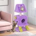 thumbnail image 2 of Gymax Cat Tree Cute Monster-Themed Cat Tower w/ 2 Private Condos & Soft Long Plush, 2 of 10