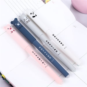 Infidev Stylos d'encre de gel, 0.35mm Point fin, Encre bleue, Stylos à bille mignons pour les étudiants, modèles multicolores, 14.5cm Longueur