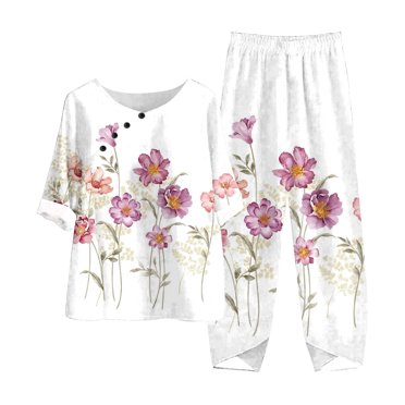 Lounge Sets for Women Half Sleeve T Shirts Tops Casual Long Harem Pants Summer Matching Sets Womens Trendy Clothes