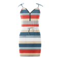 thumbnail image 4 of SMihono Robe Bohème d'Été pour Femmes Grande Taille Mode pour Femmes Col en V Imprimée Sans Manches Bretelles Paquets Robe Chandail, 4 of 5