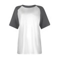 thumbnail image 4 of Timegard Womens Tops Summer Casual Color Block Drop Shoulder Short Sleeve Comfy Loose Blouse Top Tee, 4 of 5