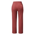 thumbnail image 4 of Kcodviy Women Solid Straight Solid Fleece Pants Women Short Elastic Pants Long Drawstring Plus Size Pants Linen Women Waist Cotton Plus Size Harem Pants for Women Casual Pants, 4 of 4