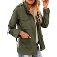 thumbnail image 2 of Innerwin Veste Militaire à Revers pour Femmes Automne Couleur Unie Ajustée Vert Armée m, 2 of 9