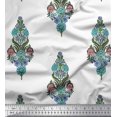 thumbnail image 1 of Soimoi Rayon Crepe Fabric Leaves & Floral Block Print Fabric by The Yard 46 Inch Wide, 1 of 3