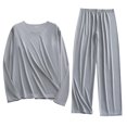 thumbnail image 2 of Weiqiqre Ensemble de Sport pour Hommes, Mode Décontractée, Couleur Unie, Col Rond, Manches Longues, Extensible, 2 of 6