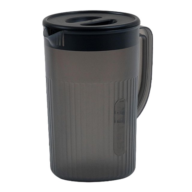 DOLITY Pichet avec Couvercle, Pichet d'Eau Noir en Matériau PP Épaissi, Doté d'Un design transparent à Rayures, d'Une Poignée Confortable et d'Un Bec Verseur pour une Distribution Fluide. Idéal pour les Articles de Service à la Maison, au restaurant Ou au Bureau, Parfait pour des Boissons comme le Thé Glacé, le Jus de Citron Ou des Boissons Maison.