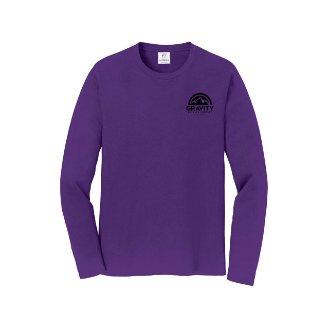 Gravity Outdoor Co. Chandail à Manches Longues - Violet Équipe - Logo Noir - G