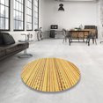 thumbnail image 3 of Ahgly Company Tapis Rond Abstrait Jaune Audacieux pour Intérieur, 5 Pieds Rond, 3 of 6