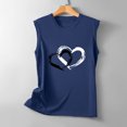 thumbnail image 4 of Timegard Camisoles pour Femmes Col Rond Imprimé Cœur Sans Manches Confortables Décontractées Amples Chemises Hauts Blouse, 4 of 5
