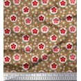 thumbnail image 1 of Soimoi Silk Fabric Dot & Floral Artistic Decor Fabric Printed Yard 42 Inch Wide, 1 of 5