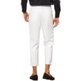 thumbnail image 3 of INSPIRE CHIC Men's Formal Cropped Pants Solid Color Flat Front Dress Trousers White 36, 3 of 6