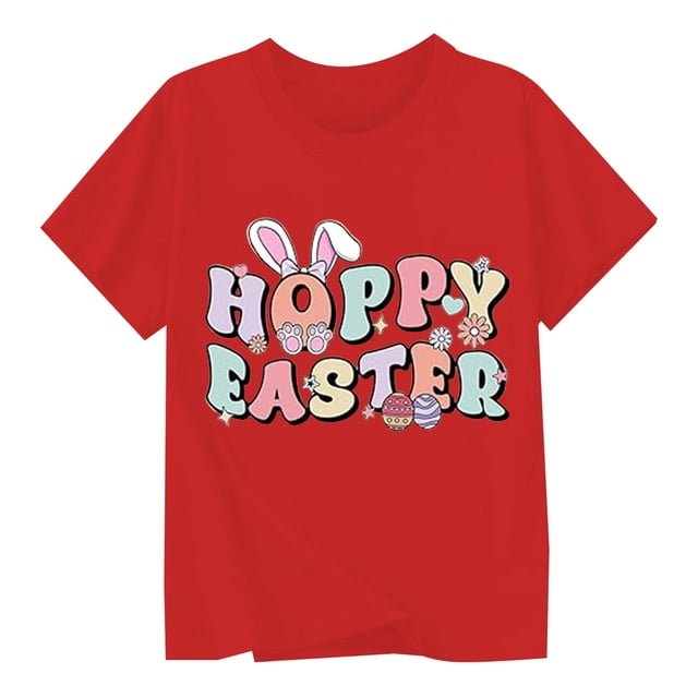 TZEWGL Cute Shirt For Infnat Cartoon Prints Short Sleeve Round Neck Blouse For Kids size 3-4T