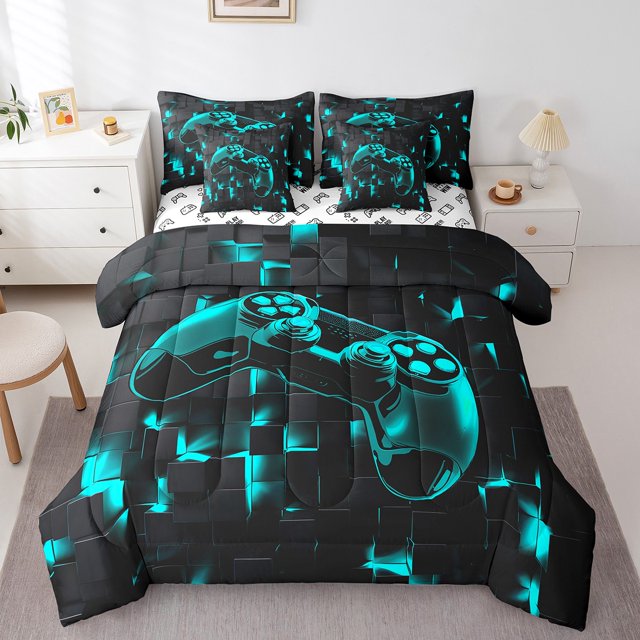 YST, Gaming, Comforter Set, 7-Piece, Video Game Theme, Full