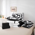 thumbnail image 5 of YST Black White And Grey Comforter Set 7 Piece King For Adults Men,Abstract Geometric Bedding Set Geometry Square Striped Bed In A Bag Simple Lines Bed Set Modern Bedroom Decor, 5 of 5
