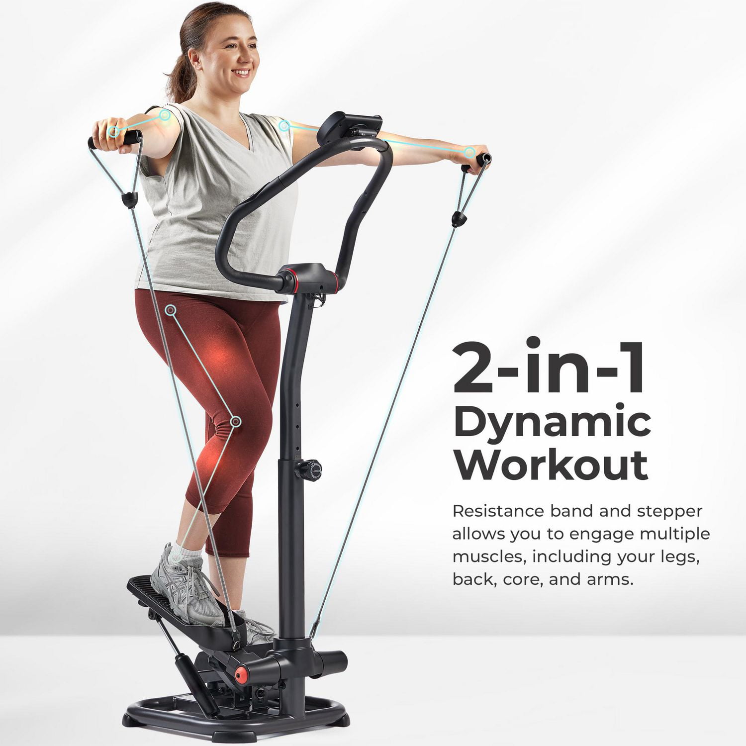 Sunny Health & Fitness Mini Escaladeur Stepper avec Barres - SF-S021055