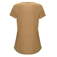 thumbnail image 4 of Pisexur Hauts d'Allaitement pour Femmes, Vêtements de Maternité Décontractés à Rayures Patchwork Col Rond Manches Courtes Double Couche T-Shirt de Grossesse avec Poche, 4 of 4