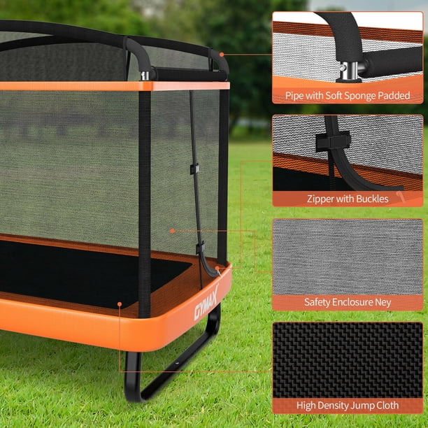 GYMAX Trampoline et Balançoire 92CM, en Toile Oxford pour Enfant, en GYMAX Trampoline et Balançoire 92CM, en Toile Oxford pour Enfant, en