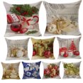 thumbnail image 2 of Housse de Coussin de Noël Décorative en Lin pour Canapé Lit Type 2, 2 of 7