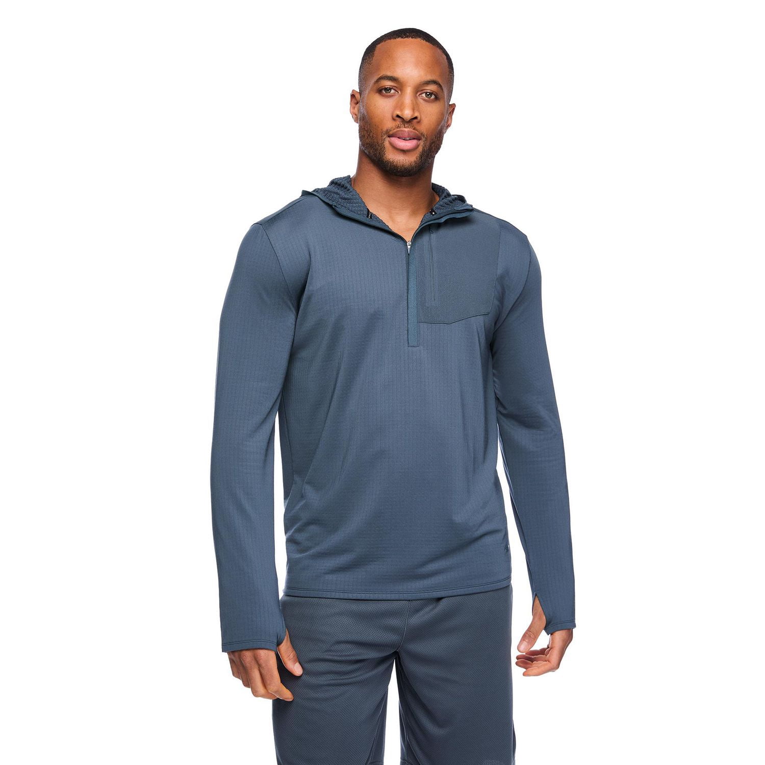 Haut à capuchon zippé au quart Athletic Works pour hommes