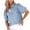 Light Blue, variant on Scyoekwg Women's Casual Washed Distressed Puff Sleeve Denim Button Shirt Lapel Work Blouses Jean Jacket Coat (Light Blue,M)