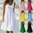 thumbnail image 1 of Mode Vacances d'Été Robe à Imprimé Dégradé Grande Taille Sans Manches beach beach Robes pour les Femmes 2022, 1 of 6