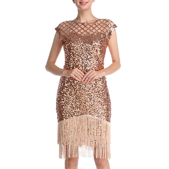 Ketyyh-chn99 Elegant Dresses for Women Cocktail Dress Long Evening Dress Backless V Neck Elegant Cocktail Party Dress Rose Gold,L