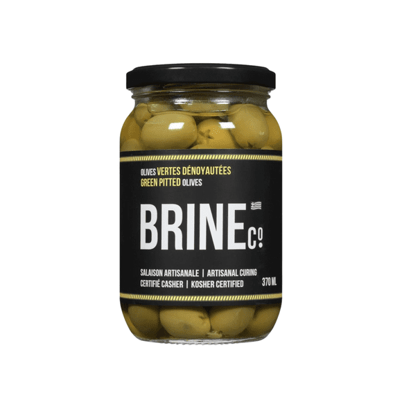 Brine Co Green Pitted Olives 370ML Jar