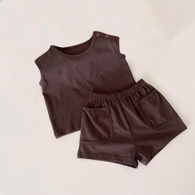Tank Top for Girls Baby Summer New Small Two-piece Infant Sports Suit