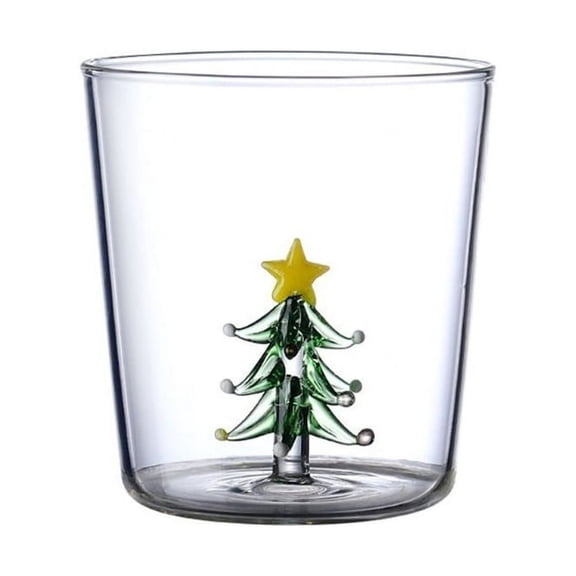 MesaSe Christmas Tree Glass Cup Decorative Wine Glasses Holiday Gift Drinking Glass Cup