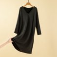 thumbnail image 1 of HongQid Chemises de Nuit Manches 3/4 Chemise de Nuit Col en V Douce Tenue de Nuit Décontractée Chemises de Sommeil Robe de Pyjama Ample avec Poitrine Rembourrée, 1 of 6