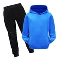 thumbnail image 1 of Hiiyo Boys Casual Active Outfits Solid Color Pullover Hoodie Sweatpants Set, 1 of 3