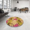 thumbnail image 4 of Ahgly Company Tapis d'Intérieur Lavable en Machine Carré Transitionnel Orange Bière, 7 Pieds Carré, 4 of 7