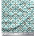 thumbnail image 1 of Soimoi Silk Fabric Triangle & Floral Ethnic Print Fabric by Yard 42 Inch Wide, 1 of 3