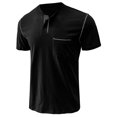 thumbnail image 4 of Dvkptbk Hommes Manches Courtes Décontracté Mode Col Rond Chandail Boutons T-Shirt Blouse en Liquidation, 4 of 4
