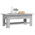 thumbnail image 3 of vidaXL Coffee Table Concrete Grey 102x55x42 cm Engineered Wood, 3 of 4