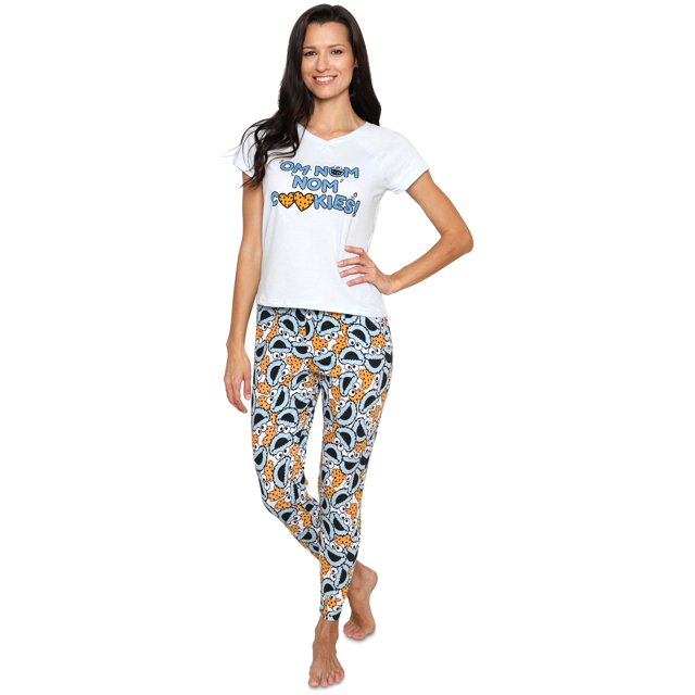 Sesame Street Pyjama pour Femmes, Haut à Manches Courtes et Pantalon de Détente