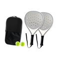 thumbnail image 4 of S SERENABLE Outdoor Paddle Tennis Racquet Beach Tennis Padel Racket for Beginners Adults 2 Rackets w Ball Bag, 4 of 9